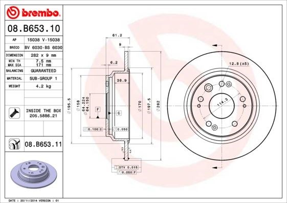 Honda Accord S2000 Arka Fren Diski Düz BREMBO