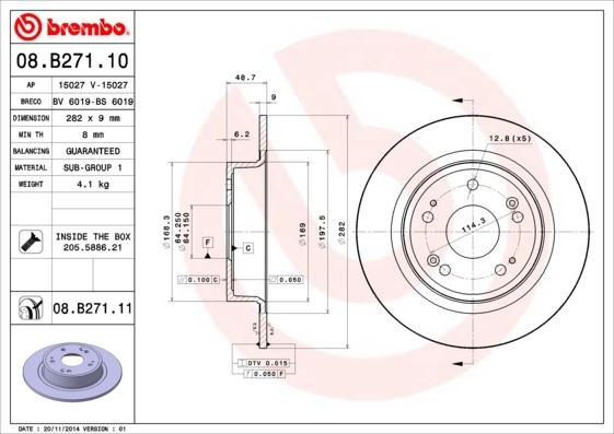 Honda Accord Arka Fren Diski Dolu Tip BREMBO