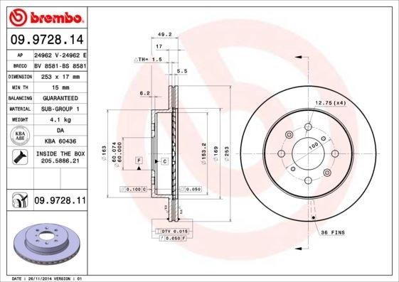 Opel Agila Ön Fren Aynası Havalı BREMBO