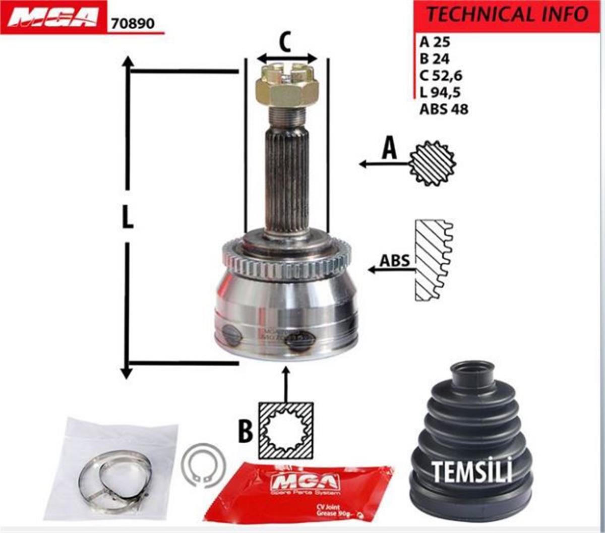 Aks Kafa Dış-(Abslı)-(Hyundaı. I20 08>12 
