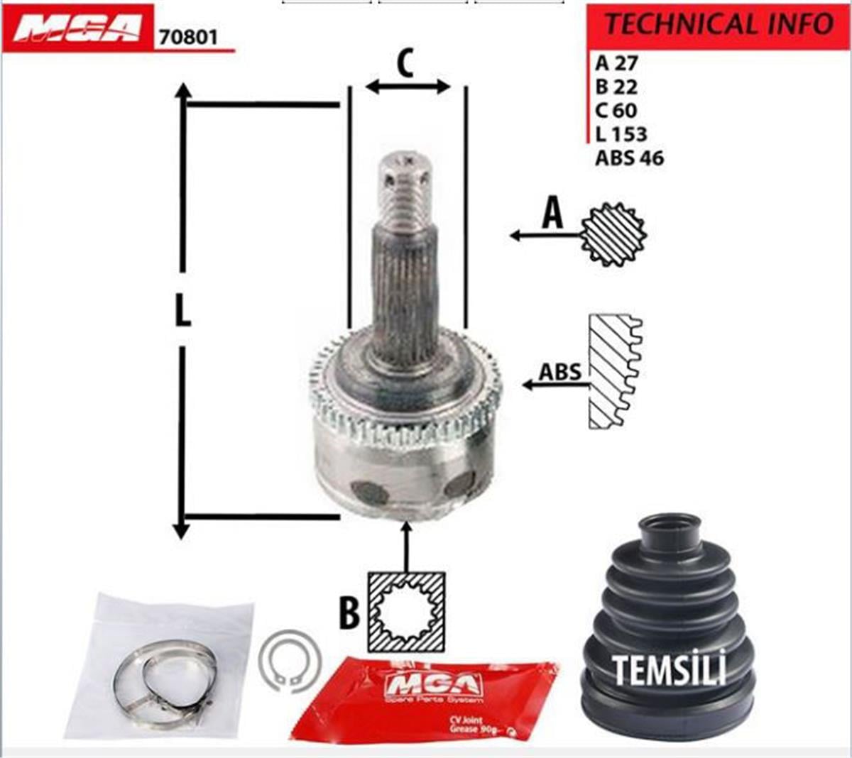 Aks Kafa Dış-(Abslı)-(Hyundaı: I30 08>11 