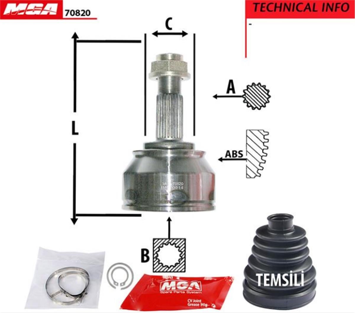 Aks Kafası Dış Sağ-Sol Abssız (Fiat : Doblo 1.6 Mjtd)