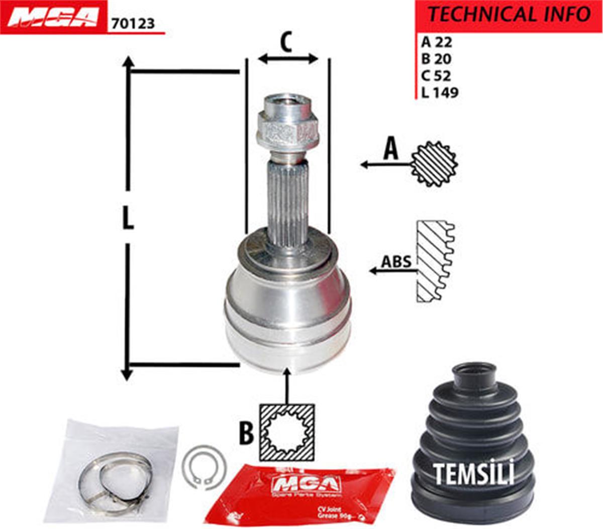 Aks Kafası (Fiat: Palio 1.4 C514 Sağz) 22*20*52
