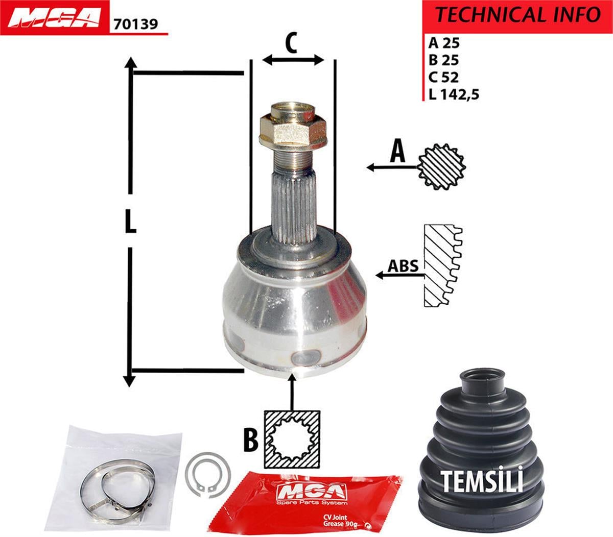 Aks Kafası (Fiat: Tempra 2.0) 25*25*52