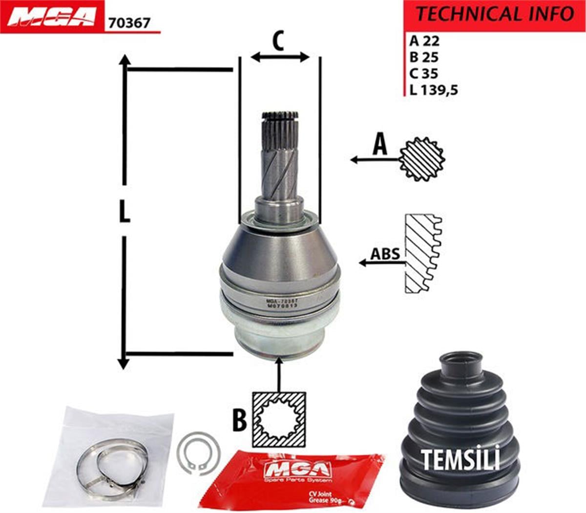 Aks Kafası İç  (Opel: Vectra C 1.6 Z16xe 1.8 Z18xe 02--)