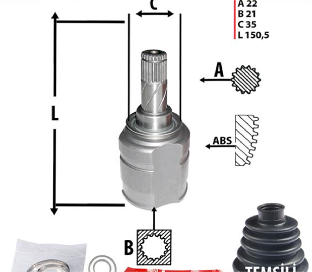 Aks Kafası Ic Sol  Opel   Corsa D 1.3Dth 07