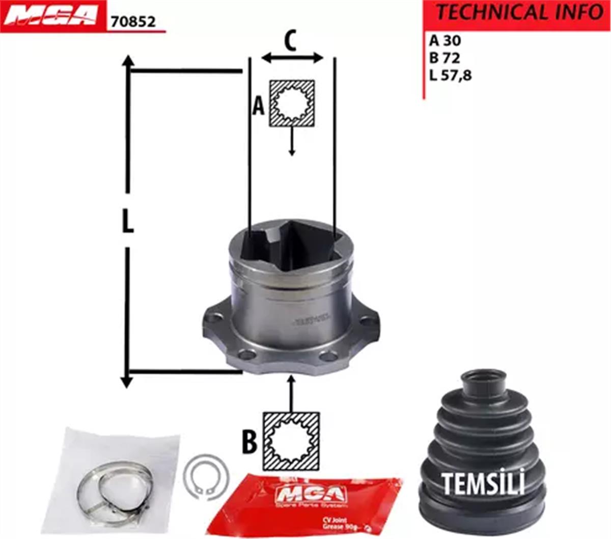 Aks Kafası İç -(Vw: Golf 4/Bora/Polo/Seat: Toledo/Skoda: Octavıa /1,6 Otomatık/
