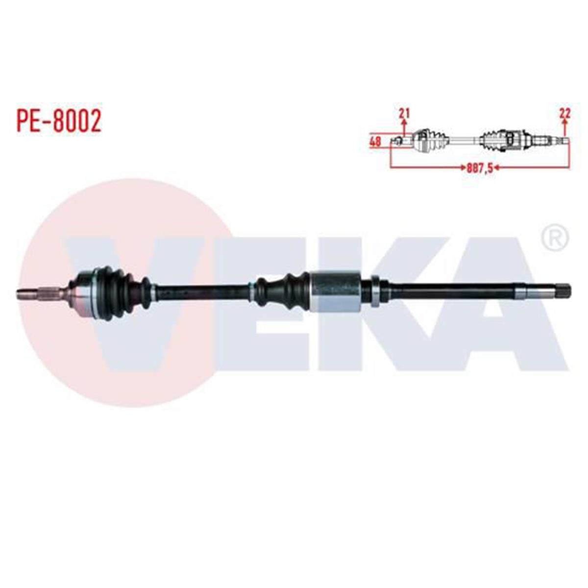 Aks Komple Sag 1,4 16V Peugeot 206