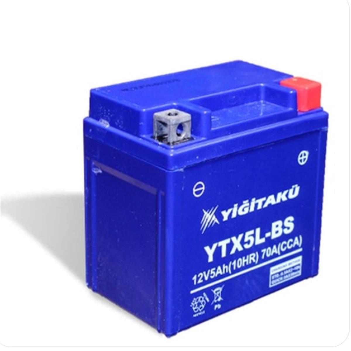Yiğit Akü 12V 5Ah Ytx5l-Bs Motosiklet Aküsü
