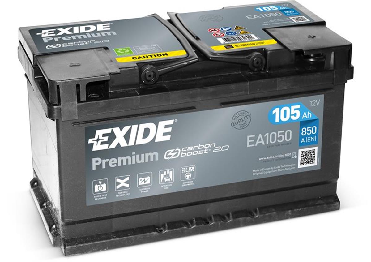 Akü Exıde 105Ah 850Cca Lh4 Premıum Düz B13 Tırnaklı 313X175x205