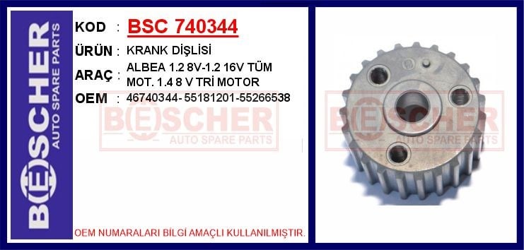 Fiat Albea Krank Dişlisi 1.2 8V-1.2 16V-1.4 8V BESCHER