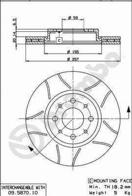 Fiat Albea Palio Doblo Ön Fren Diski Havalı Çizgili BREMBO