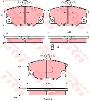 Alfa Romeo 145 146 155 Spider Ön Aks Disk Balata TRW