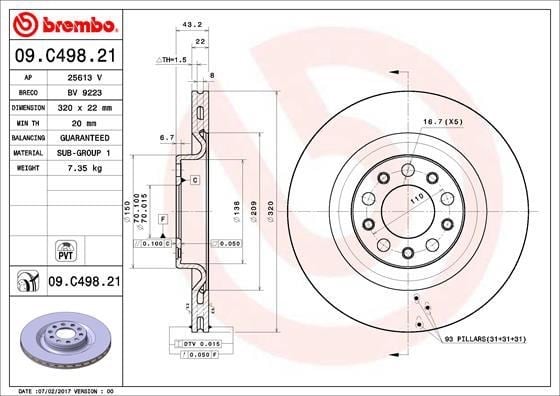 Alfa Romeo Giulia Arka Fren Diski BREMBO