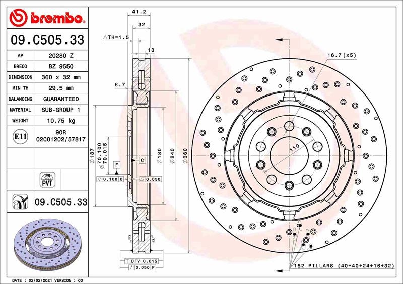Alfa Romeo Ön Fren Diski Dual Cast BREMBO