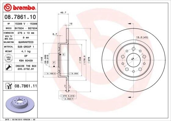 Alfa Romeo 147 Arka Fren Aynası BREMBO