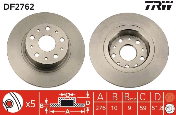Alfa Romeo 166 GAC Trumpchi Lancia Kappa Arka Fren Diski TRW