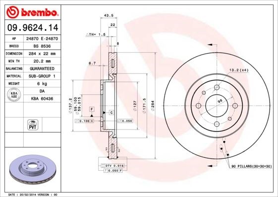 Alfa Romeo Ön Fren Diski Standart BREMBO