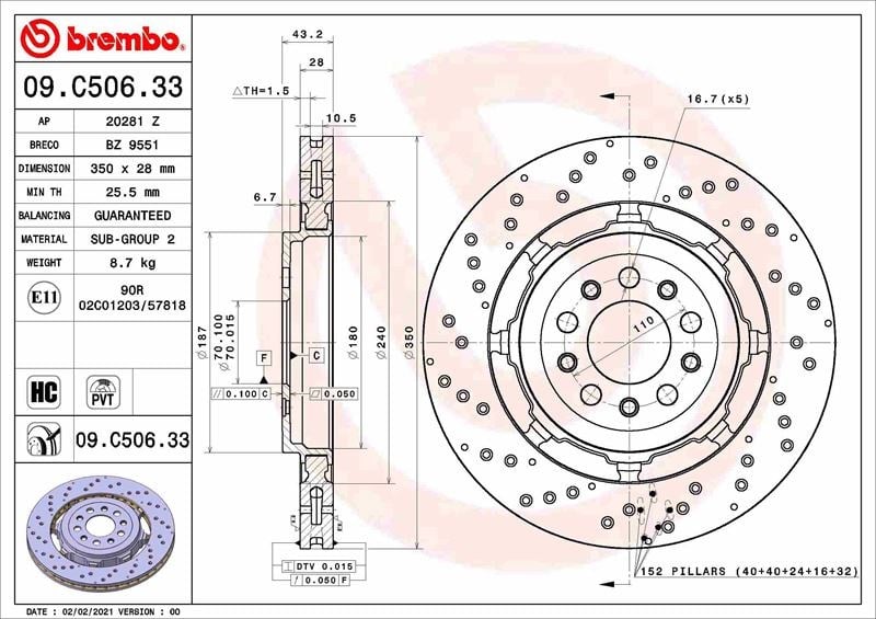 Alfa Romeo Giulia Fren Diski BREMBO