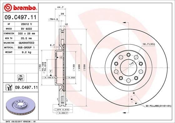Alfa Romeo Giulia Ön Fren Diski BREMBO