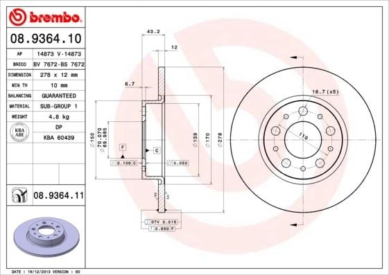 Alfa Romeo Arka Fren Diski UV Coated BREMBO