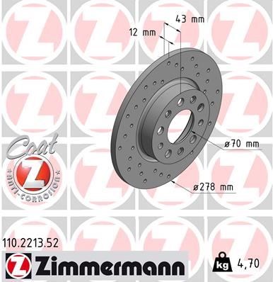 Alfa Romeo 159 Giulietta Spider Fiat 500X Jeep Renegade Compass Arka Fren... ZIMMERMANN