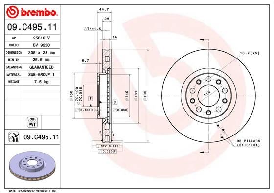 Alfa Romeo Giulia Ön Fren Diski BREMBO