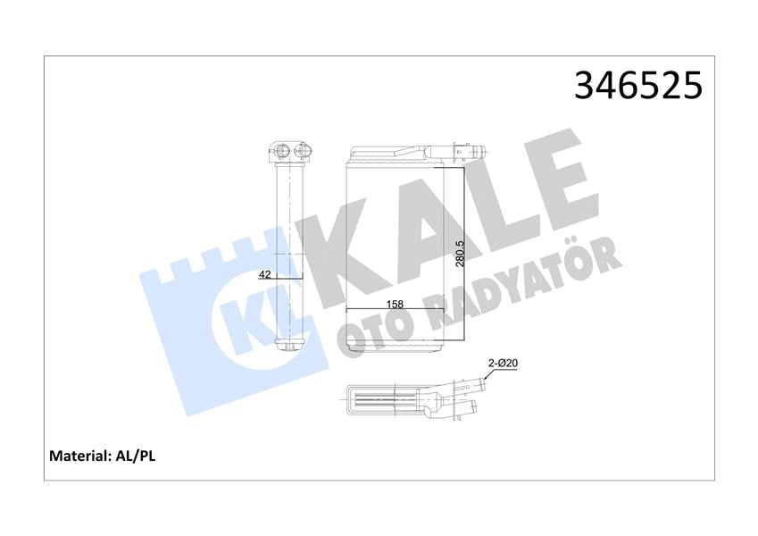 Alfa Romeo 166 Kalorifer Radyatörü KALE-RADYATOR
