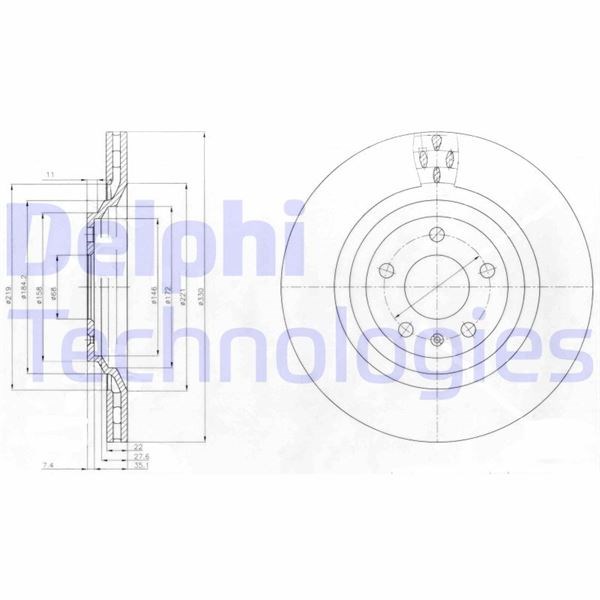 Audi Allroad Arka Fren Diski Delikli DELPHI