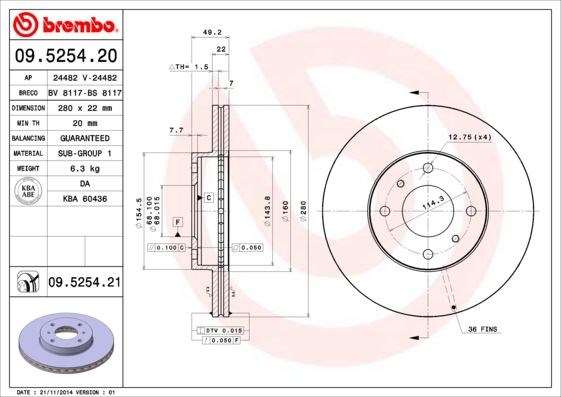 Nissan Almera Ön Fren Diski Havalı Delikli BREMBO
