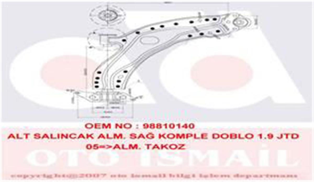 Alt Salıncak Alm. Sağ Komple Doblo 1.9 Jtd 05 Alm.Takoz