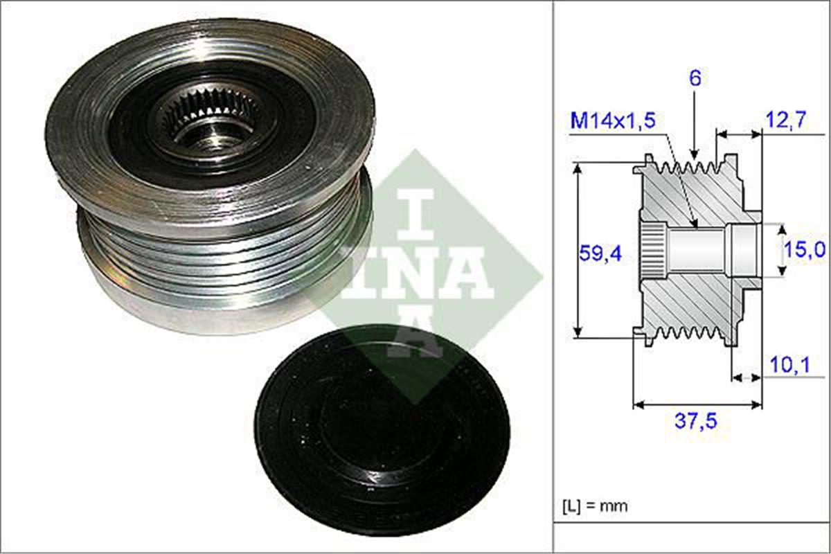 Alternatör Kasnağı Rulmanlı Accent-Getz-Matrıx 1.5 Crdı 02 6 Kanal 535011010