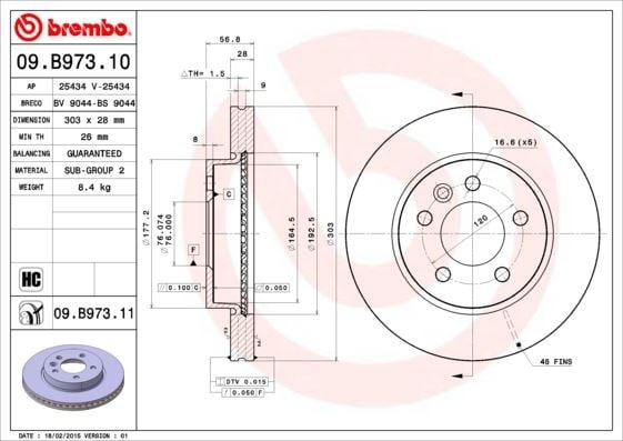 Volkswagen Amarok Ön Fren Aynası Hava Kanallı BREMBO