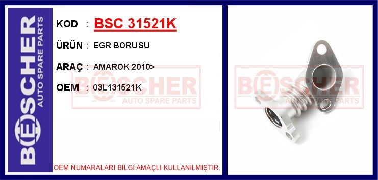 Volkswagen Amarok EGR Borusu BESCHER
