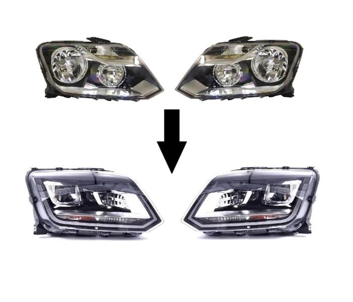 Volkswagen Amarok Ön Far Dönüşüm Seti Halojen LED DOGAN-