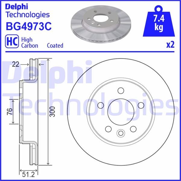 VW Amarok Arka Fren Diski Delikli DELPHI