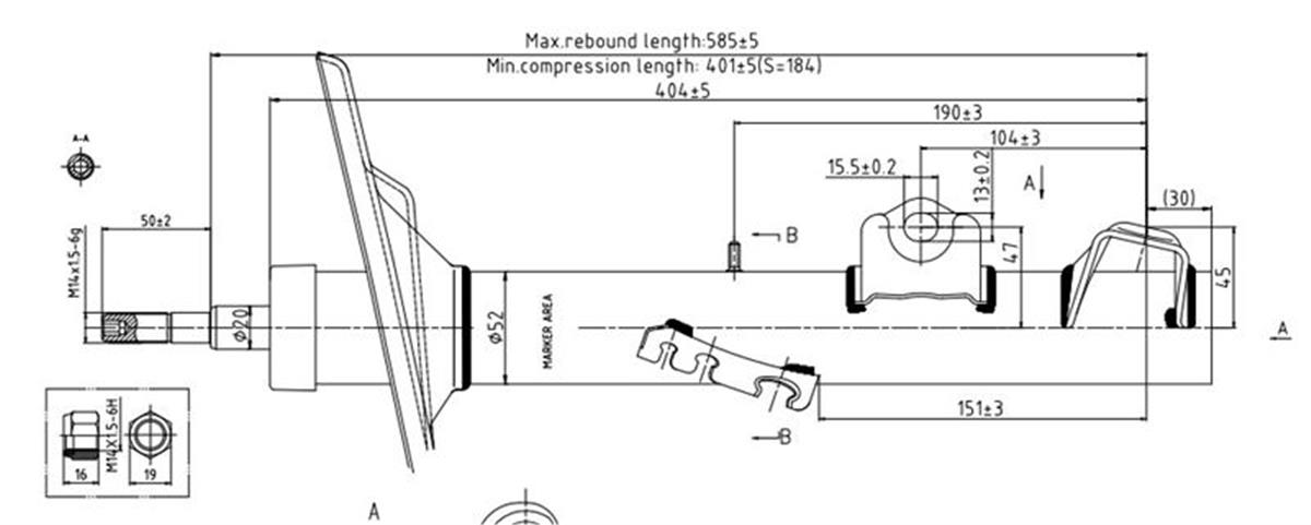 Amortısör Ön Sag Bmw   E36  316İ, 318İ, 318 Tds 90-98