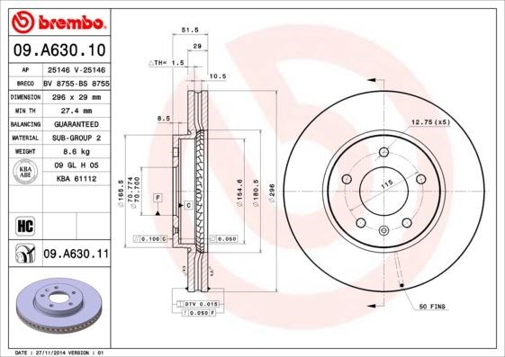 Opel Antara Chevrolet Captiva Ön Fren Aynası Hava Kanallı BREMBO