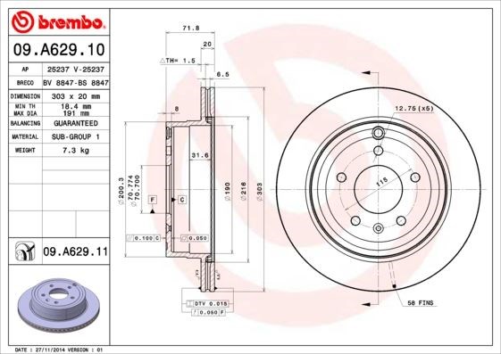 Opel Antara Chevrolet Captiva Arka Fren Aynası Hava Kanallı BREMBO