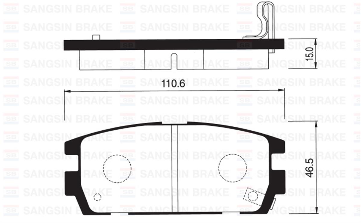 Arka Balata Hyundaı Terracan 01 2.5Td-2.9Crdi-3.5İ V6 110.6X45.5X15.8/16.2 Mm Gd