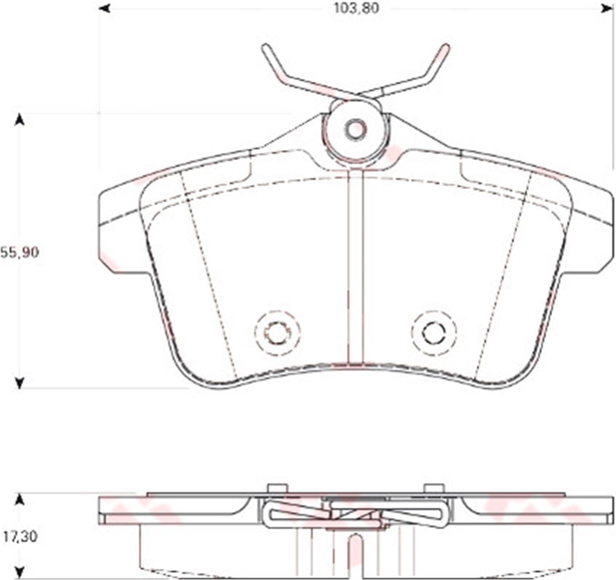 Arka Balata Peugeot 308-1.6Gtı 010 Peugeot 3008 1.6Vtı-1.6Thp-1.6Hdı-2.0Hdı 09 P