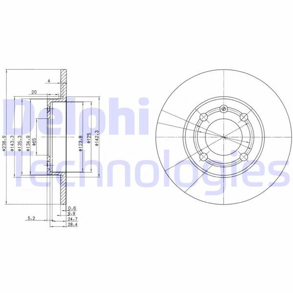 Seat Arosa Ön Fren Diski Deliksiz DELPHI