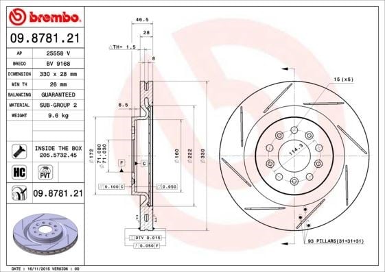 Aston Martin Arka Fren Diski UV Coated BREMBO