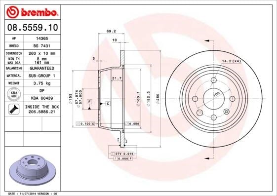 Opel Astra F Arka Fren Aynası BREMBO