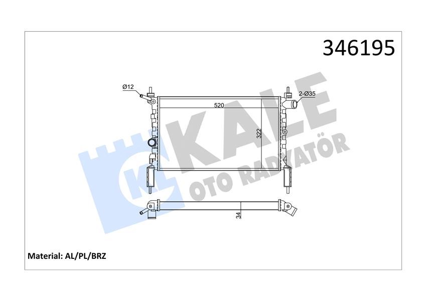Opel Astra F Radyatör Klimasız Mekanik KALE-RADYATOR