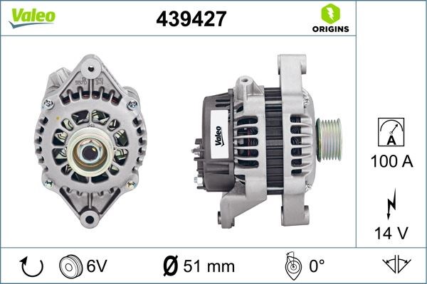 Opel Astra F G Vectra A B Corsa B Alternatör 12V 100Ah VALEO