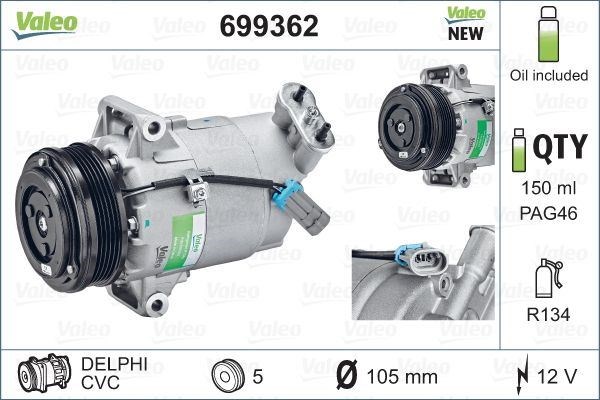 Opel Astra G Klima Kompresörü 105mm VALEO
