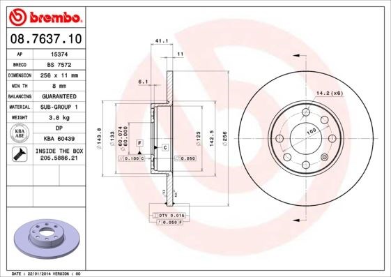 Opel Astra G Ön Fren Aynası ABS'siz Dolu BREMBO