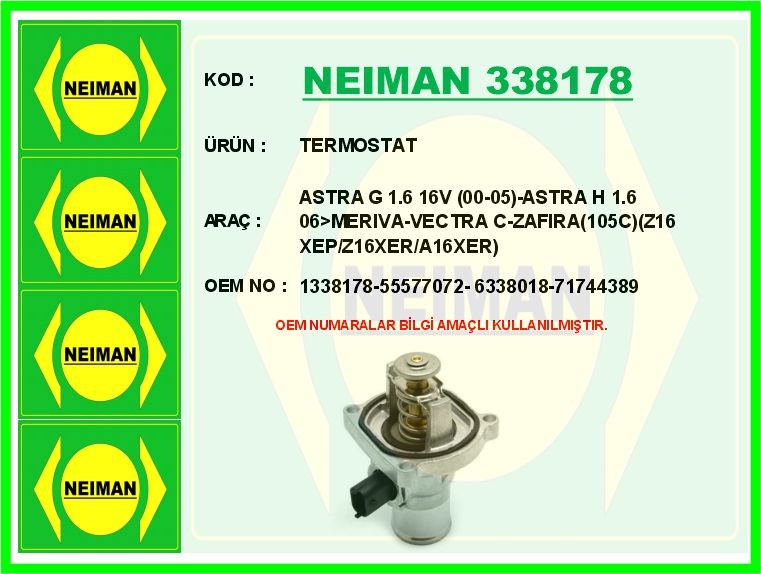 Opel Astra G Termostat 1.6 16V 105C BESCHER