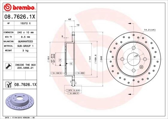 Opel Astra G Arka Fren Aynası Dolu BREMBO
